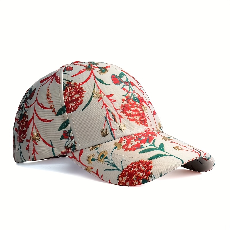 2025 new womens adjustable baseball cap vibrant floral print  display picture 3