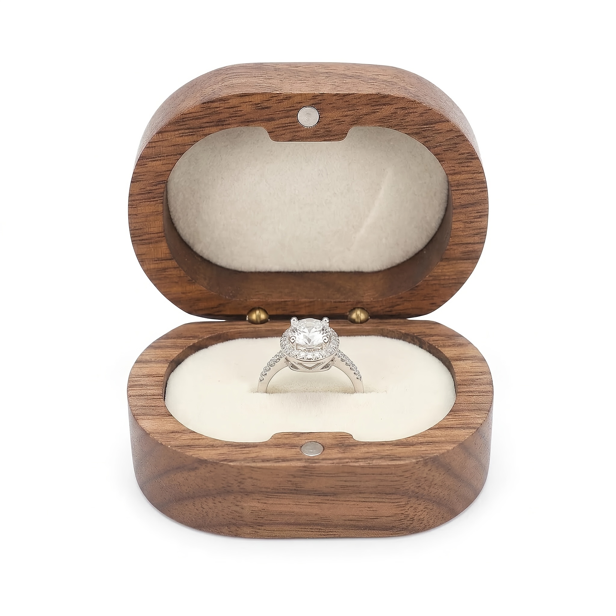   wood solid ring box vintage oval jewelry box earring necklace storage box valentines day gift