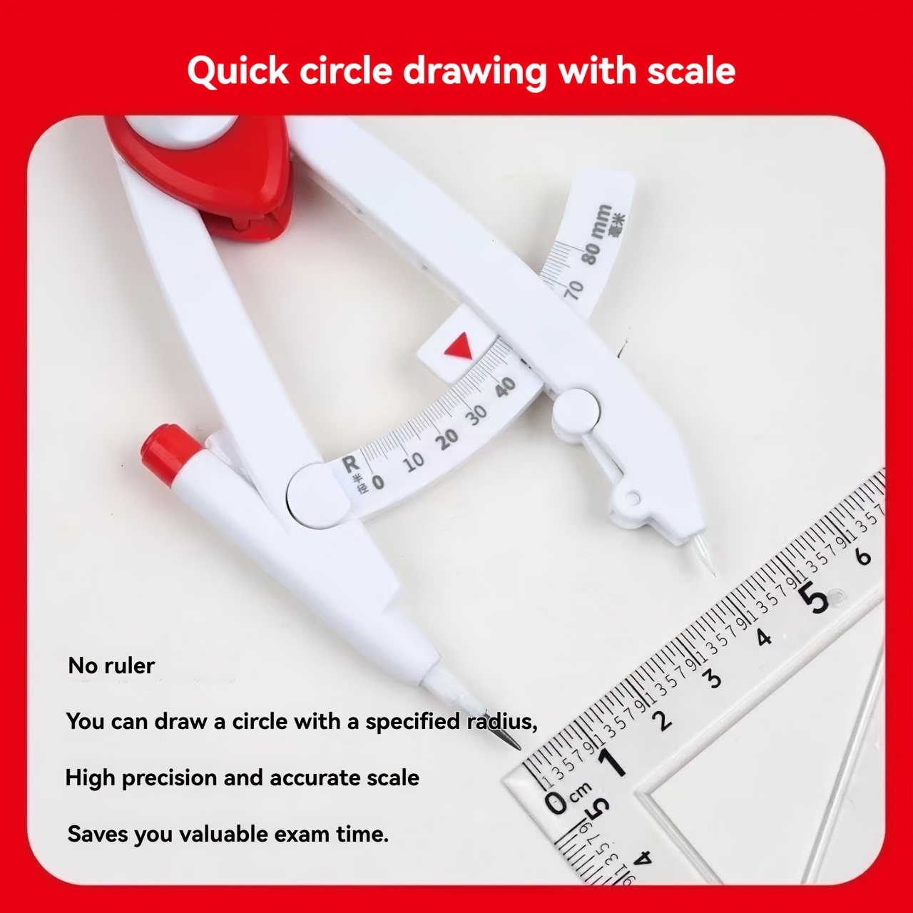 Professional Drawing Tool, Ruler and Compass Set