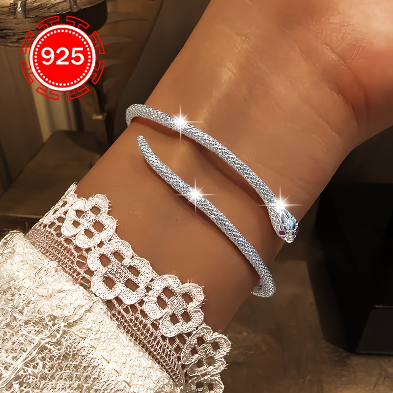 

925 Silvery Snake Bracelet - Hypoallergenic, For & ,