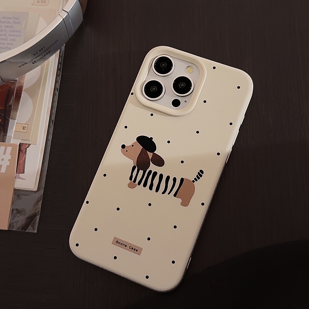 TEMU para teléfono: 1 pieza de para teléfono de perro salchicha adorable, cubierta a prueba de caídas de cobertura total, adecuada para múltiples
