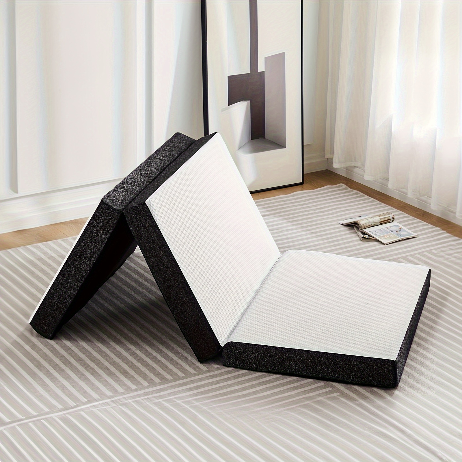 tri fold memory foam mattress foldable mat portable floor Temu