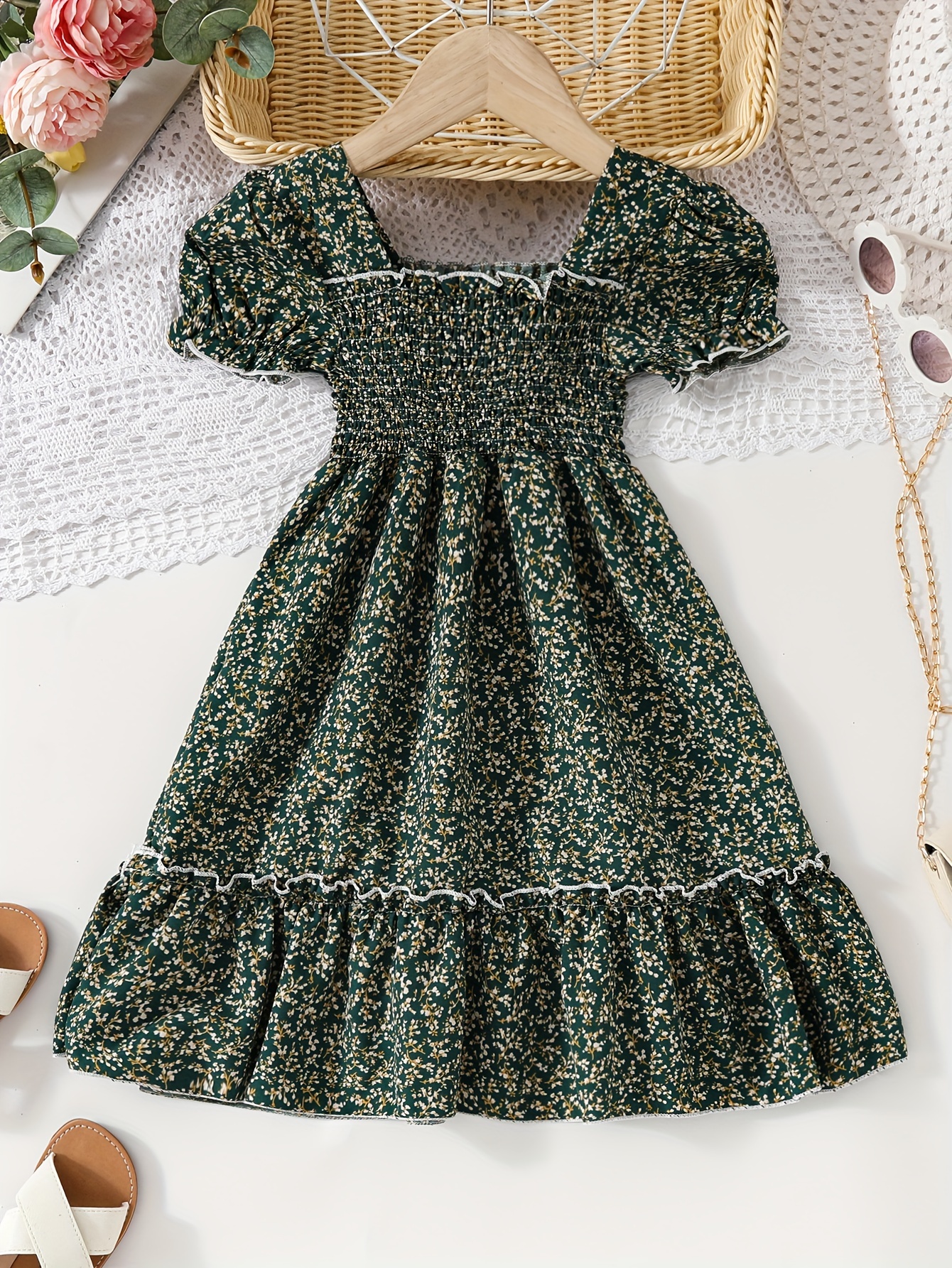 girls short sleeve dress new european american - Temu
