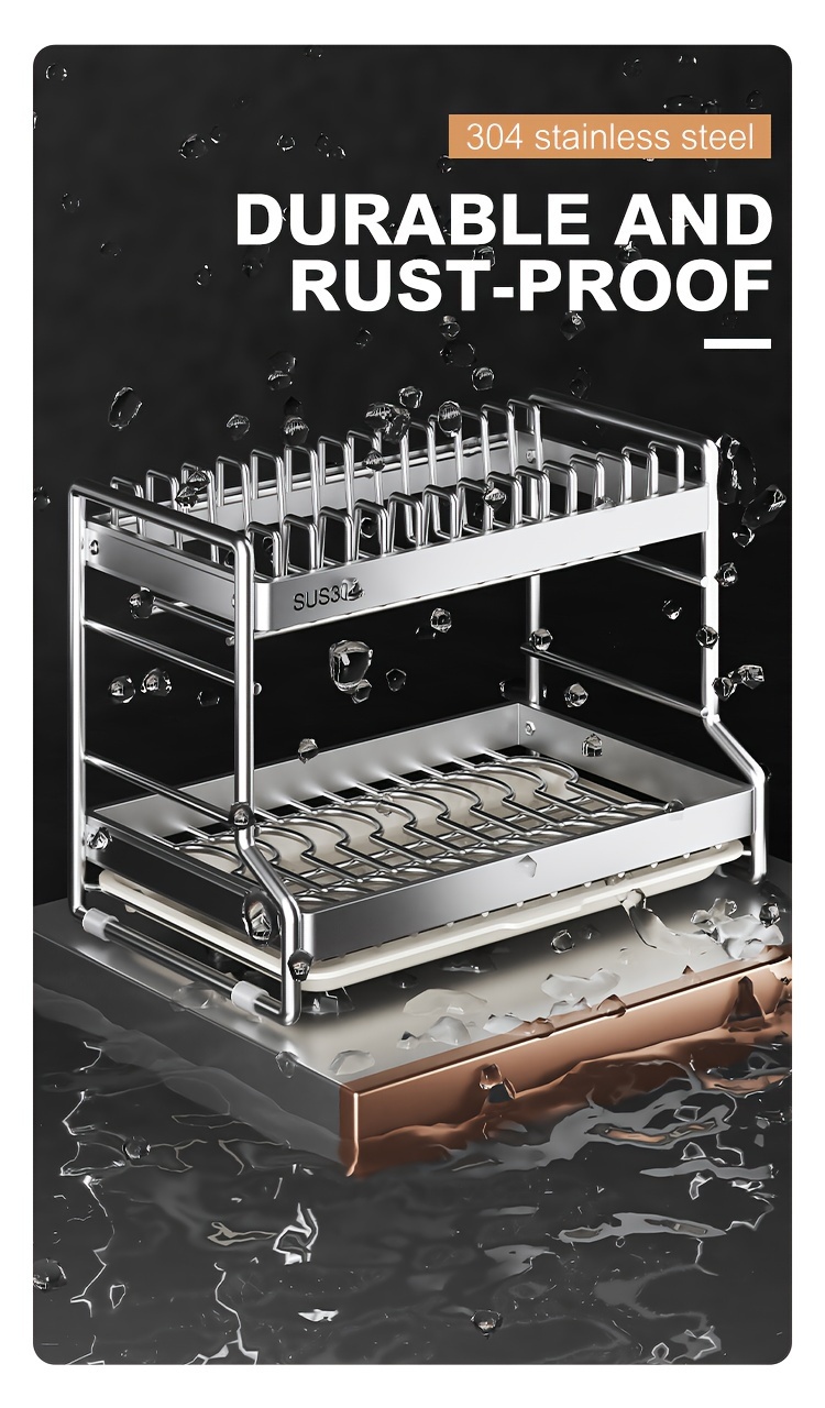 Scolapiatti Pieghevole In Acciaio Inox SUS304 - Organizer Cucina Per Stoviglie E Verdura - Foto 9