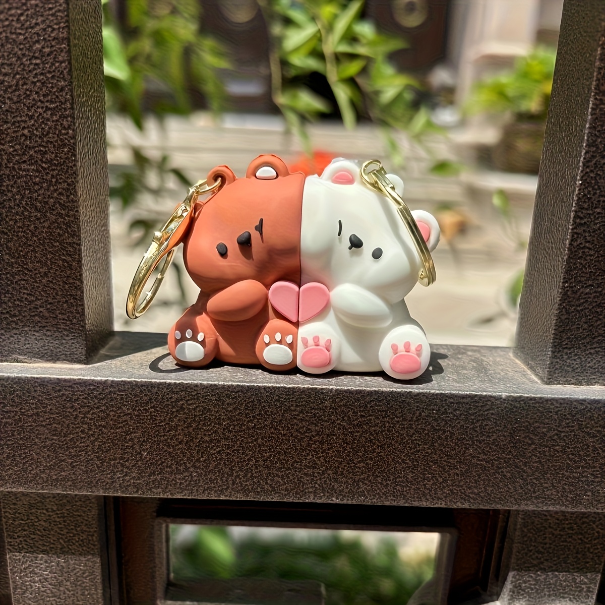 cute cartoon bear keychains love heart magnetic Temu Oman