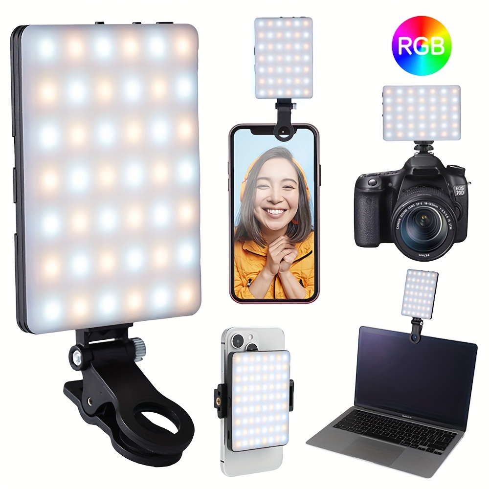 60 led rechargeable fill light with dual   3 adjustable light   suitable for mobile phones laptops makeup video meetings selfies and vlogging compatible with for iphone   devices and for ipad 0