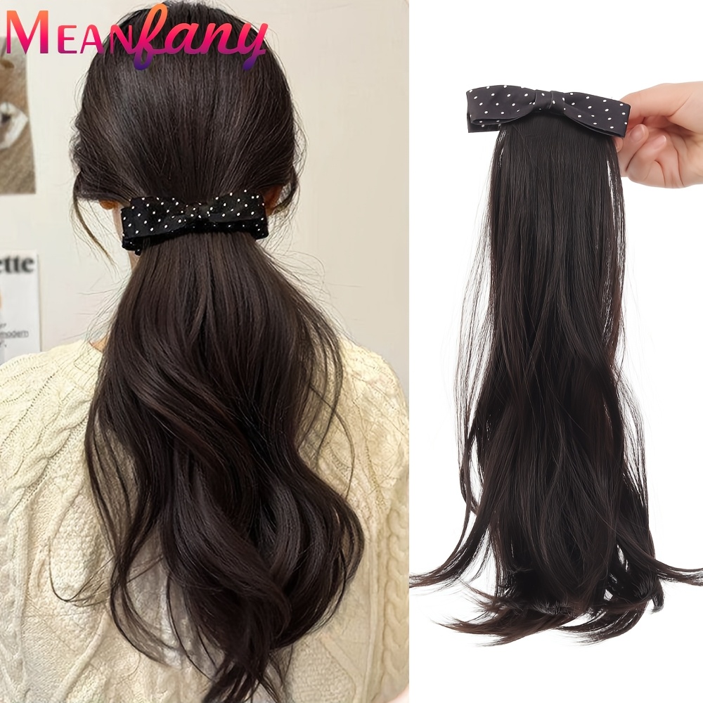 TEMU Banana Clip Polka Dot Bow Ponytail
