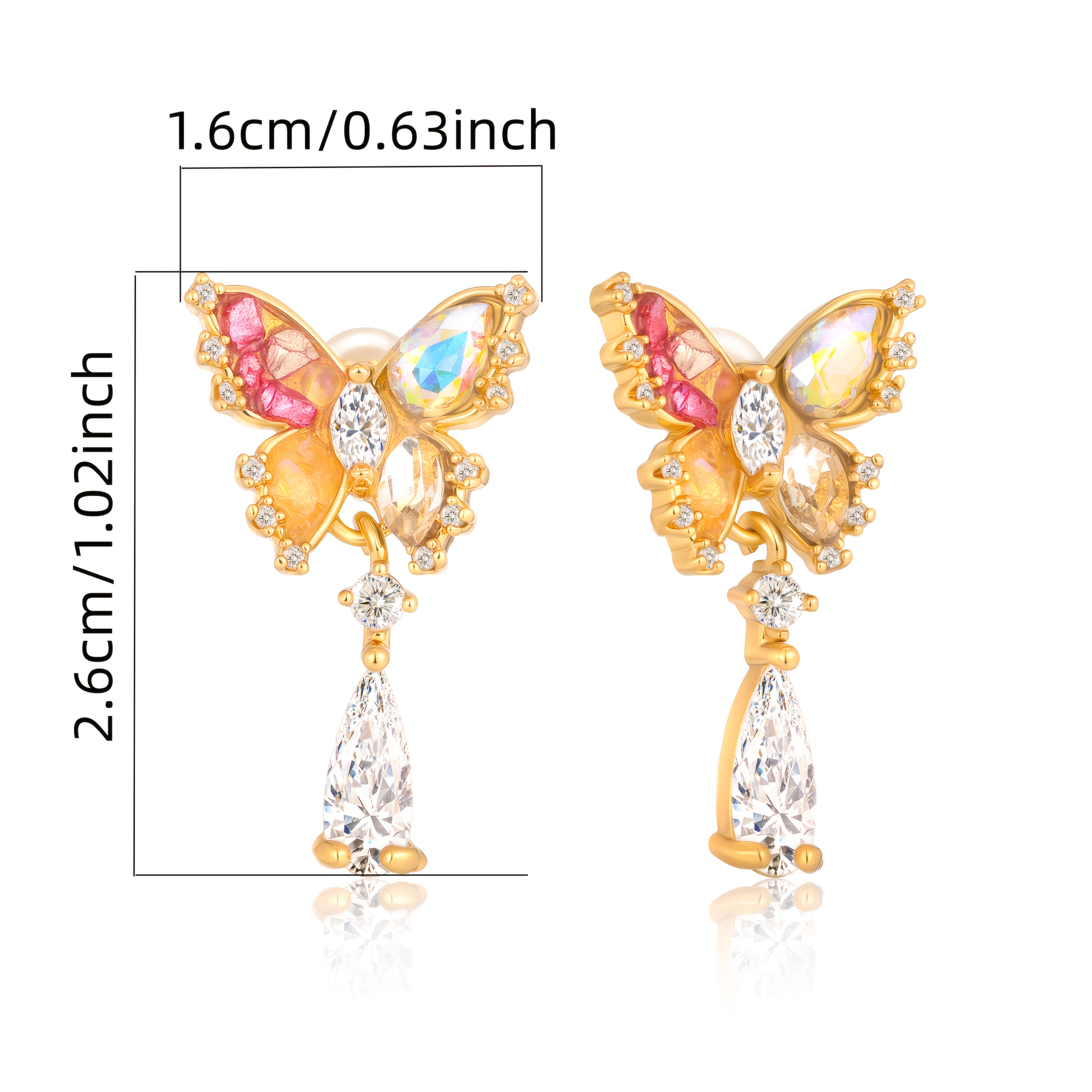 Image of 925 Colorful Synthetic Zirconia Earrings High-end Luxury Ladies Jewelry Elegant Sexy Fashion Trend Christmas Valentine's Day Holiday Gift Birthday Gift With Exquisite Packaging Gift Box
