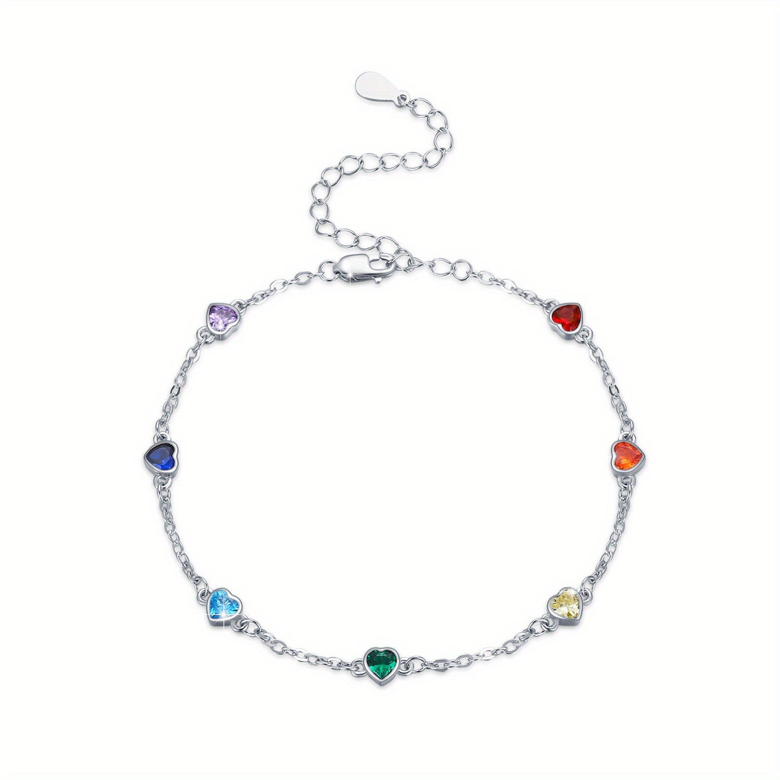 925 Sterling ' Chakra Anklet With 9+2 Chakra Anklet With Synthetic Synthetic Zirconia, Yoga Meditation Jewelry, A Gift For Women