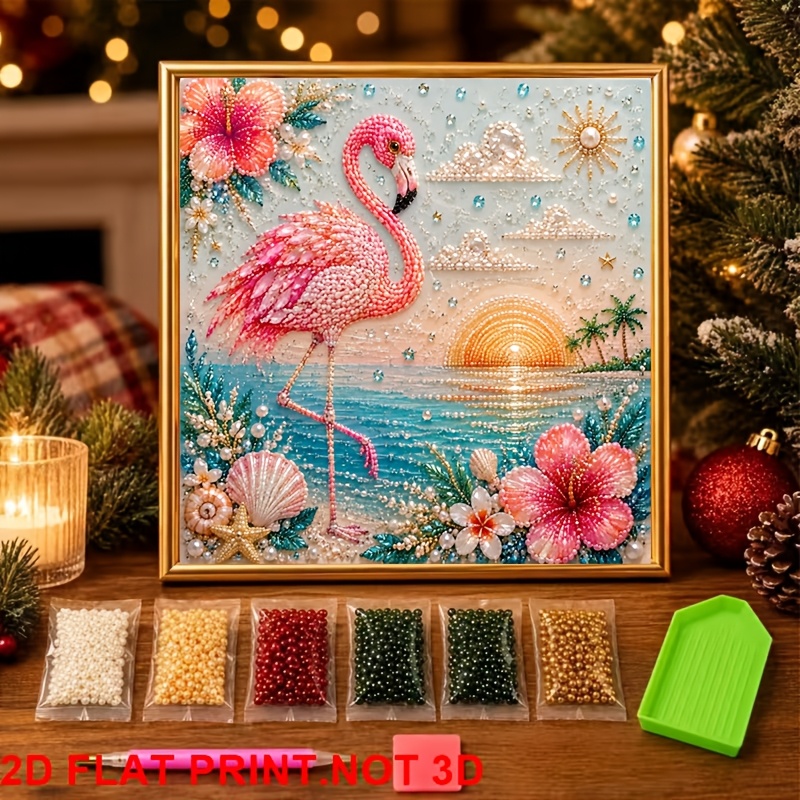 TEMU Nouveau Kit de Peinture Diamant Perle Colorée, Rose au Bord de avec Vibrant et Fleurs , Convient aux Débutants, pour la Décoration Murale de ou