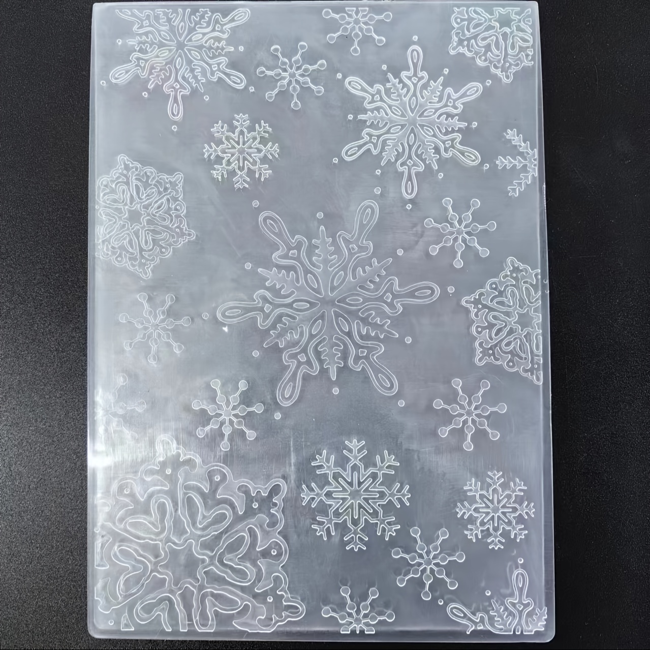 

Snowflake Embossing Folder, Plastic Texture Plate For Diy Scrapbooking, Winter Theme Card Making And Album Decoration - White