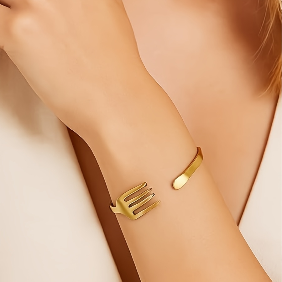 Universal Fork-Shaped Open Bracelet, Unisex Accessory