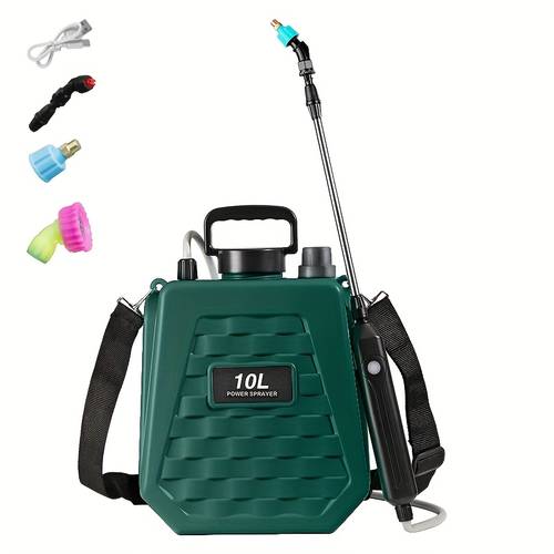 1 de eléctrico recargable usb de 10l y 7l para hogar y jardín, con barra de rociado retráctil, correa ajustable para la espalda y 3 boquillas ajustables para césped, jardín y patio