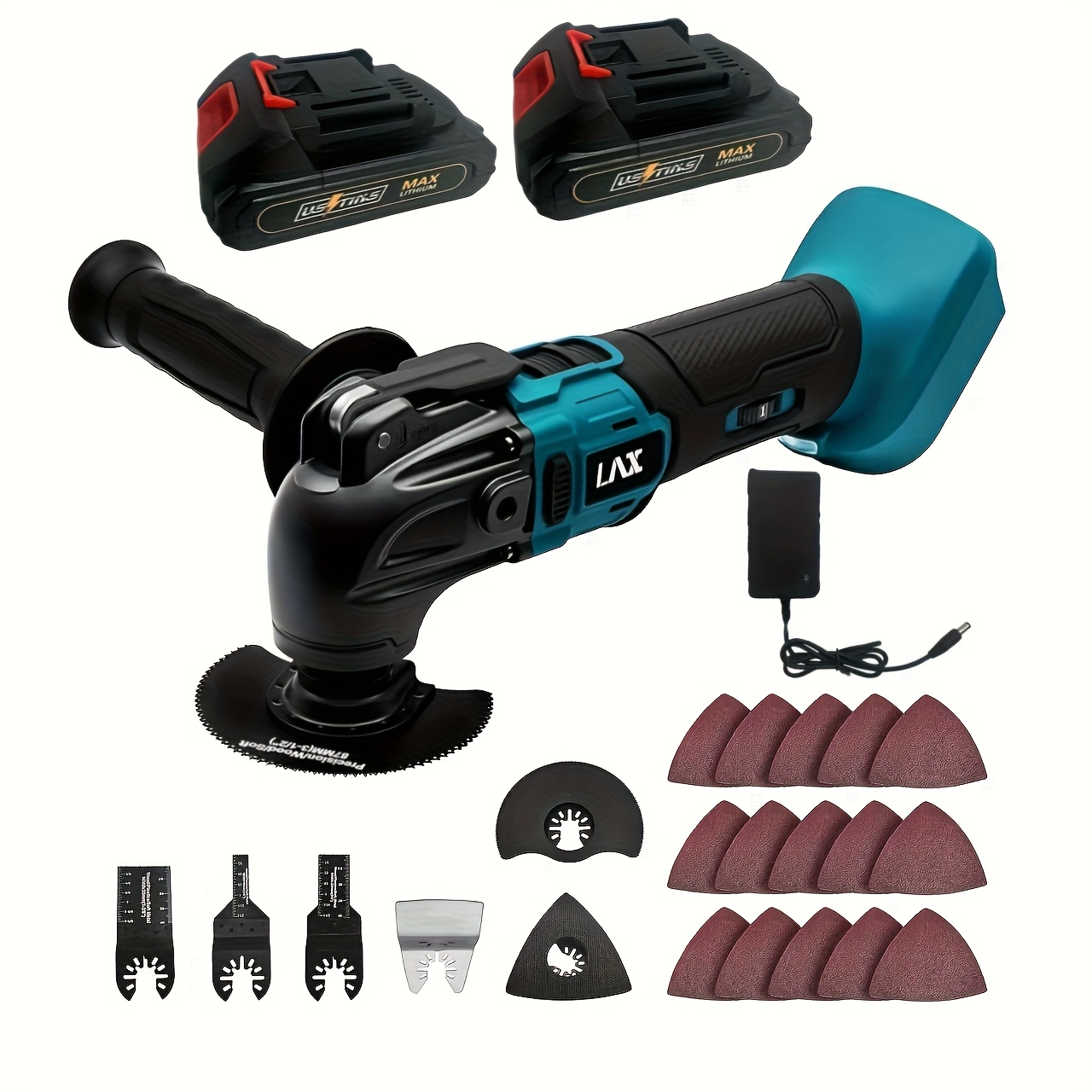 Cordless Oscillating Multi-tool, 6 Variable , Brushless Motor For Cutting, Grinding, Scraping & Polishing, Compatible With 18v Batteries, Includes 2x1500mah Batteries Or Tool Option