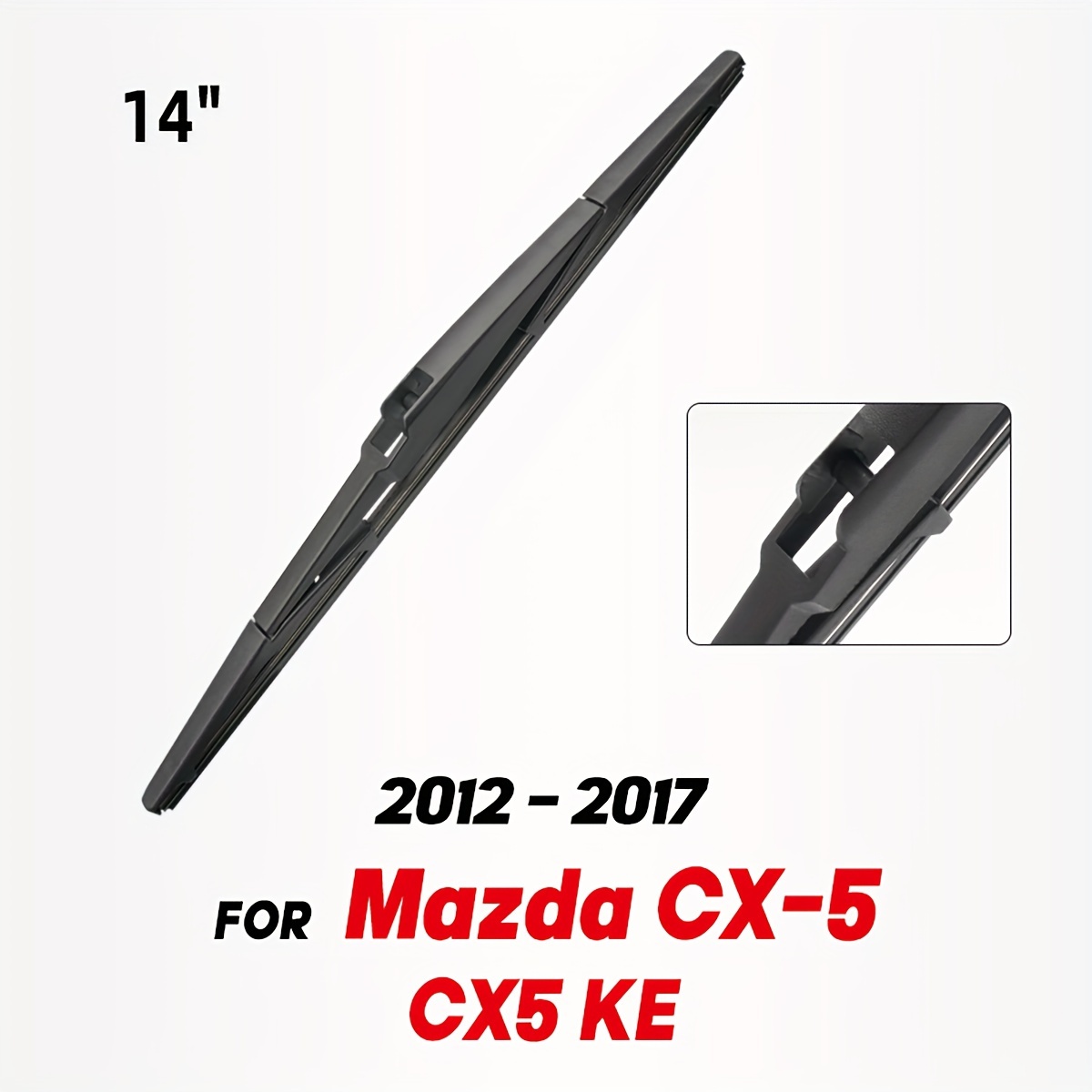ONS 3-Piece Wiper Blade Set For Mazda CX-5 2012-2017 - Front And Rear, J-Hook, Easy Installation