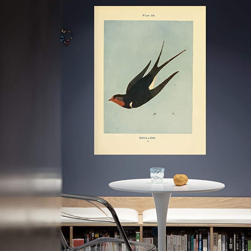 vintage swallow art deco poster modern retro bird canvas - Temu