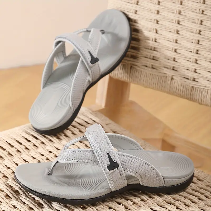 womens comfortable arch support rolling sandals ultra light soft sole summer slide fashionable wedge beach flip flops with non Product details 4