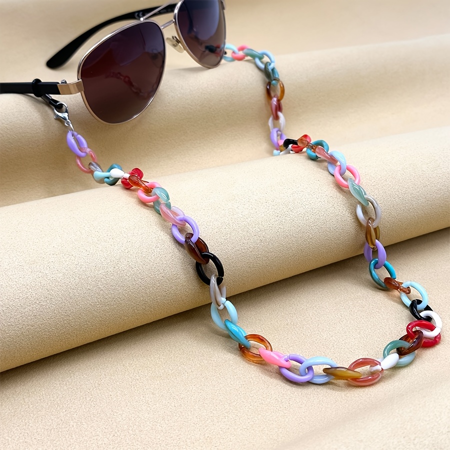 

1pc Chic Color Acrylic Fashion Glasses Chain - Versatile Hip-hop Style, Retro Fashion Accessory For Women