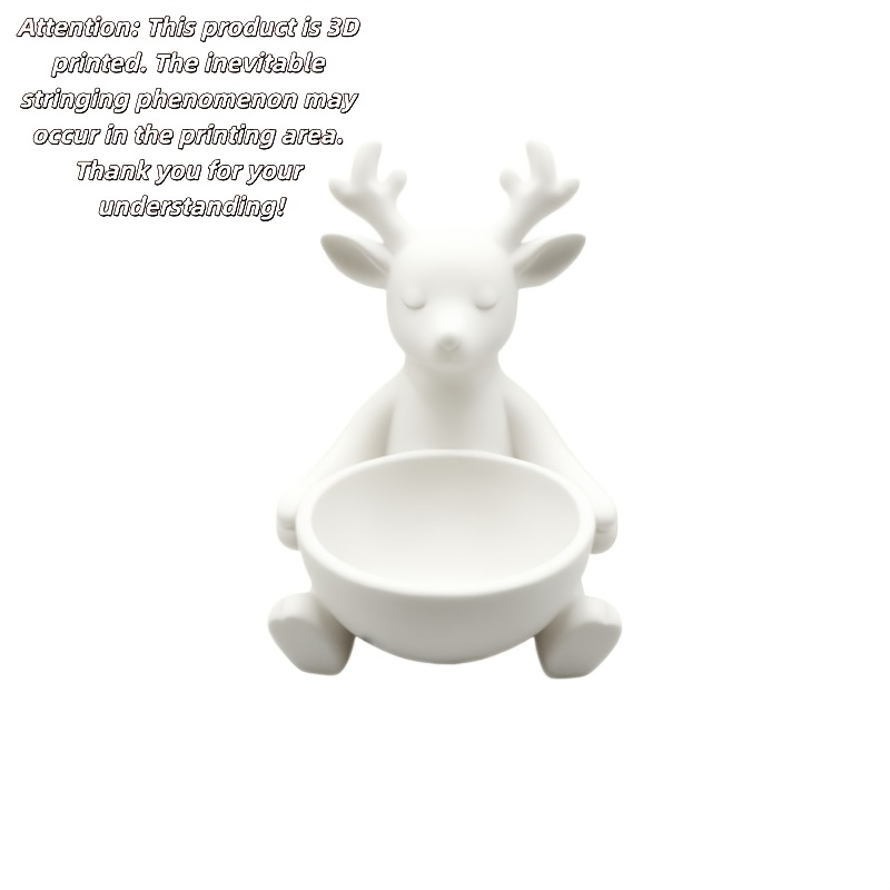 TEMU 1pc 3d Printed Reindeer Jewelry Storage Tray - Easy Christmas Decoration, Jewelry Storage - Cute Christmas Desktop Decoration, Holiday Party