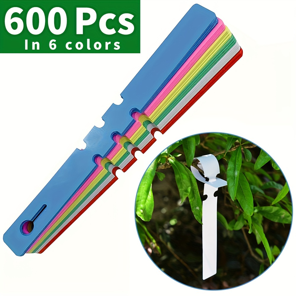 TEMU 600pcs Plastic Plant Labels, Hanging Tree Tags, Pot Labels, Garden Stakes, Waterproof Plant Markers, Reusable, For Seedlings And Potted Plants