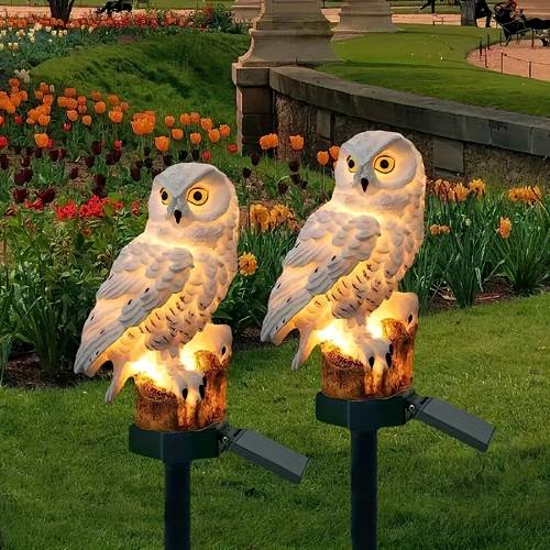 ip65 solar owl garden light outdoor on off fence mount plastic material christmas decoration weather resistant led lights for garden lawn patio farm pond landscape balcony solar lighting patio lighting art lighting