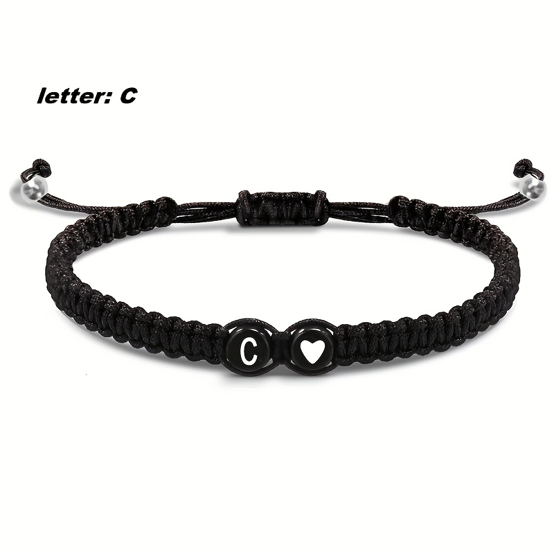 Heart Bracelet with 26 Letters, Perfect for Couples