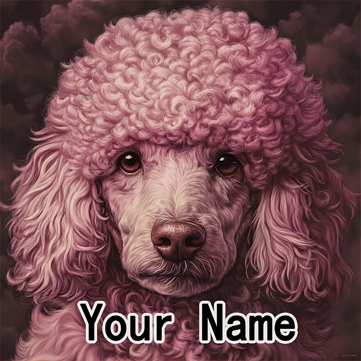 customizable diy 5d diamond painting kit fantasy poodle pink