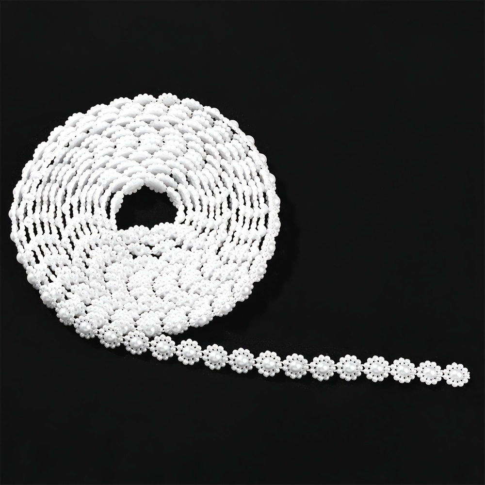 Image of 1pc 3 Meters Long 10mm White Beige Acrylic Wire Beads For Bracelets Necklaces Jewelry Bottles Desks And Home Decoration Accessories Jewelry Making Accessories