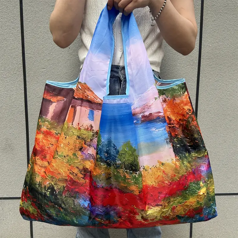 borsa pieghevole stampa a olio Temu Italy