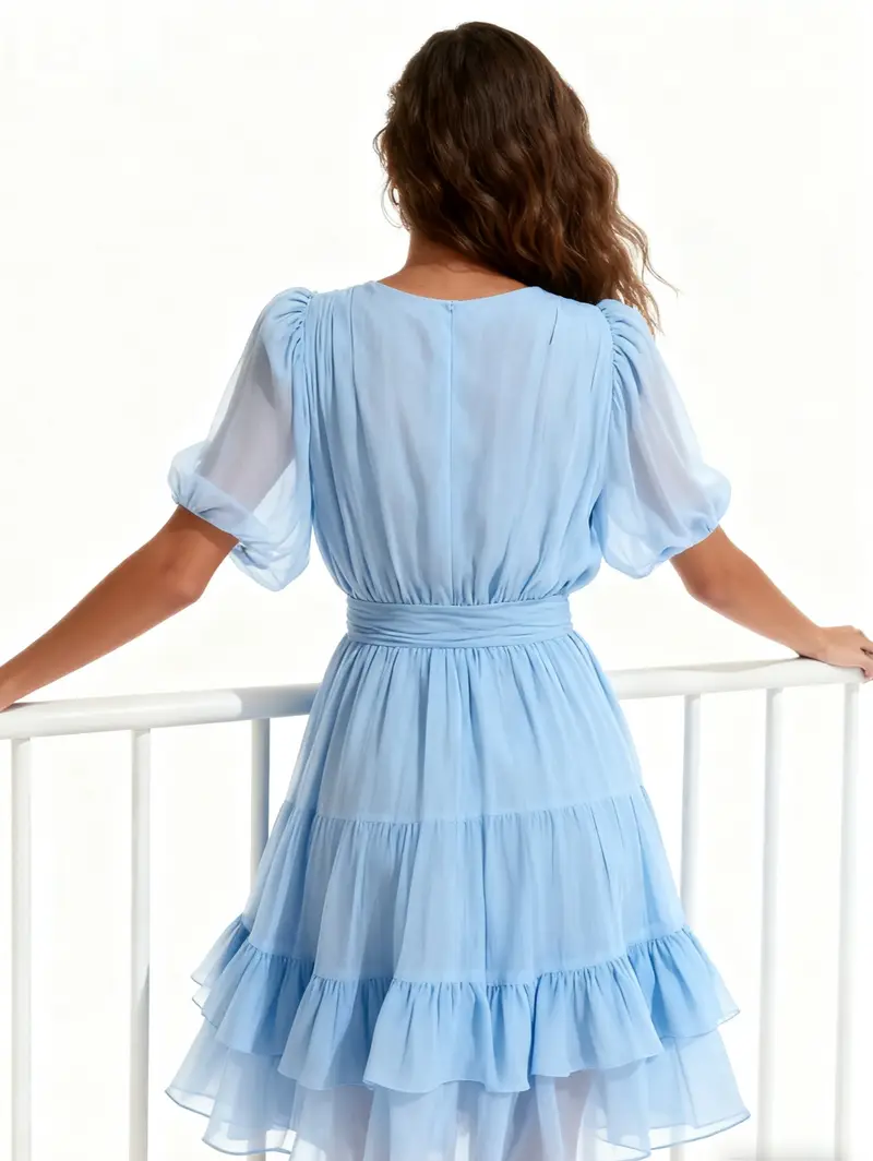 bridesmaid dress french style modern vintage light blue - Temu Bahrain bridesmaid dress french style modern vintage light blue - Temu Bahrain