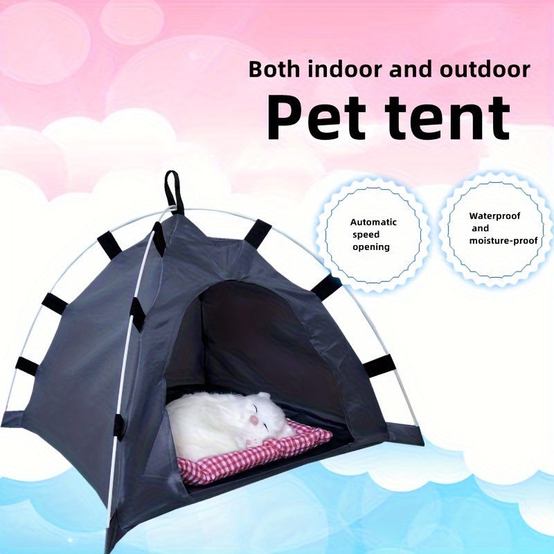 

Quick-setup Waterproof Pet Tent For Small Dogs & Cats - Durable 210d Oxford Cloth, Portable Outdoor Shelter