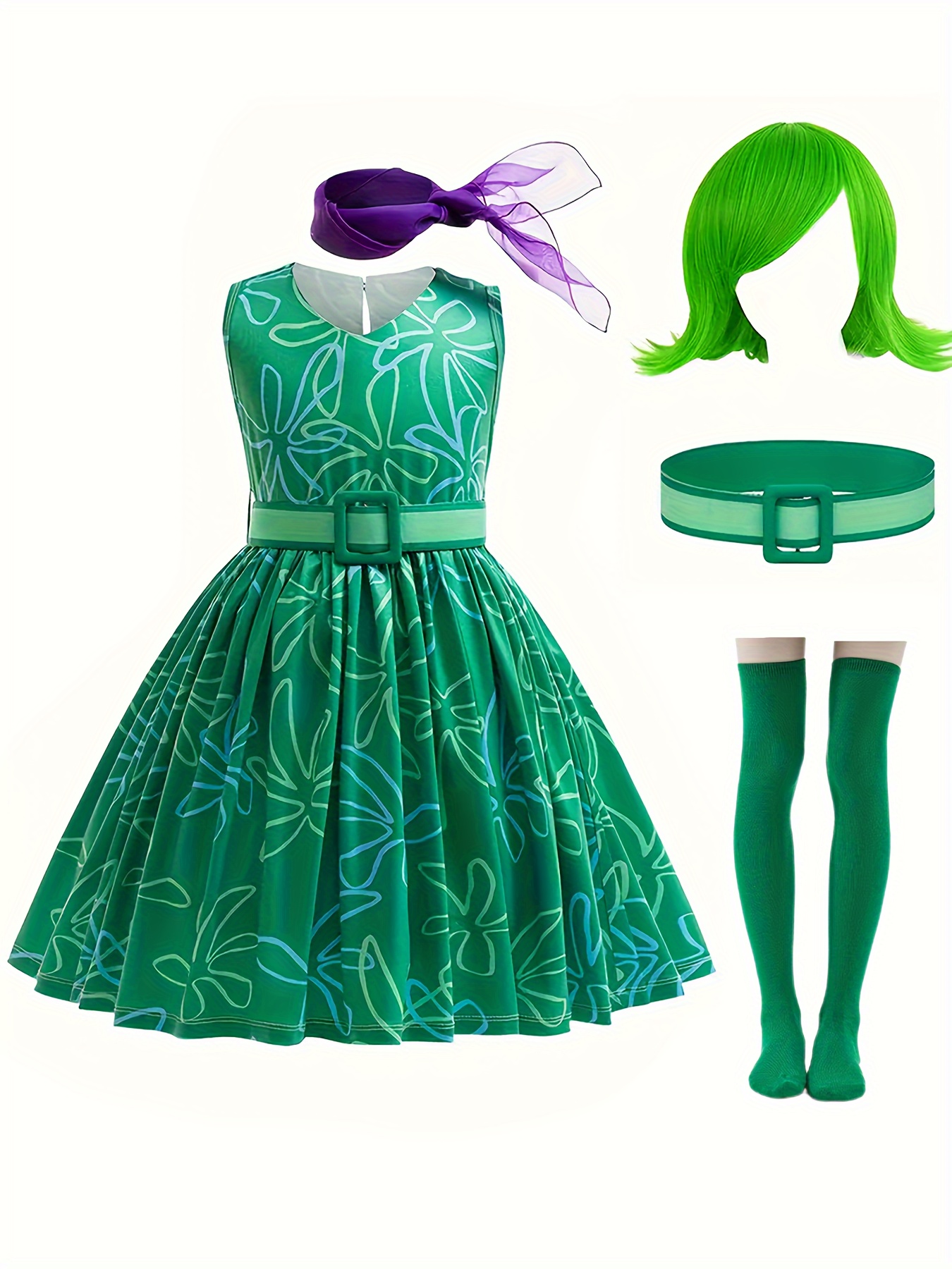 girls halloween party dress accessories floral - Temu