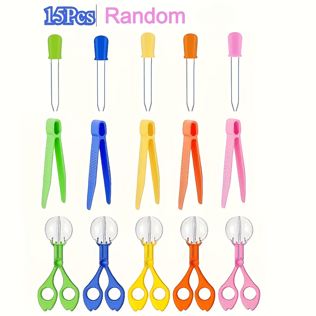 15-piece Fine Motor Skills Tool Set Includes 5 Handheld Shovels, 5 Large Pliers, And 5 -tip Bug Catchers - Scientific Sensory Learning Tools For Backyard Outdoor Exploration Kit (random)