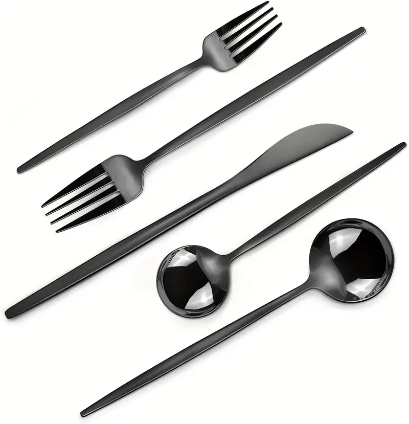 60pcs stainless steel cutlery set 12 people knives forks spoons set with gift box including dinner knives dinner spoons dinner forks dessert spoons dessert forks banquets parties restaurants Product details 1