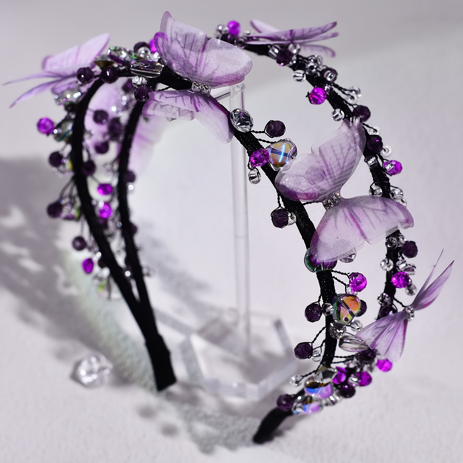 Image of A Fashionable And Elegant Hair Accessory Decoration Headband Imitation Crystal Handmade Hair Band Easy Versatile Headwear Holiday Gift Suitable For Banquets Parties Dances Yxa160