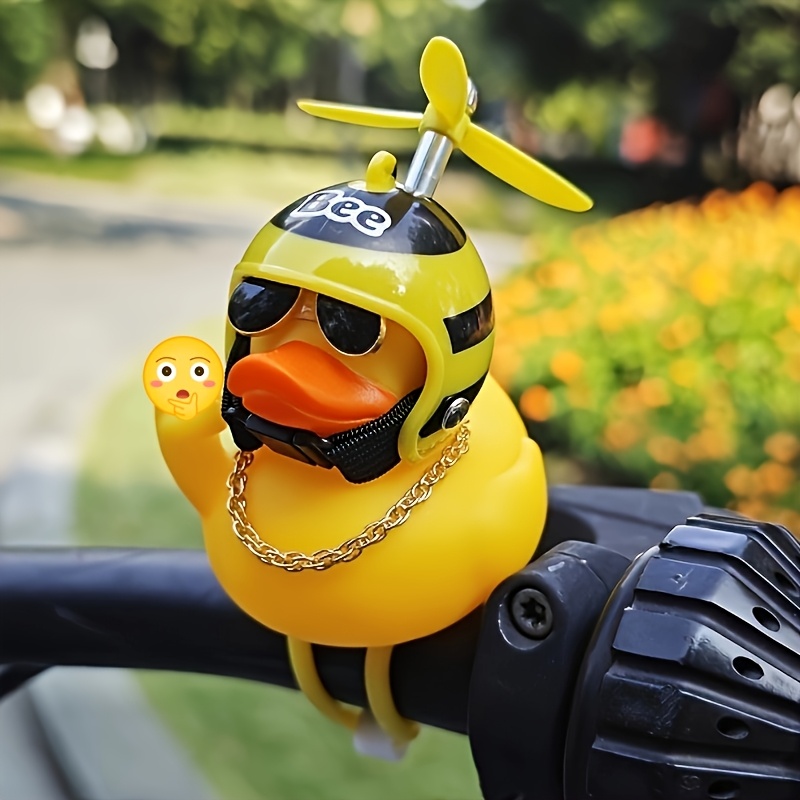 

1pc Helmet Duck Figurine - Bicycle & Motorcycle Handlebar Accessory, Perfect Gift For