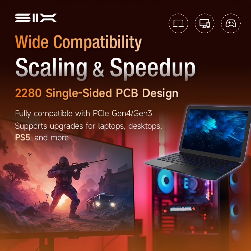 six x7400-pro high-performance ssd 1tb/2tb 7350mb/s read