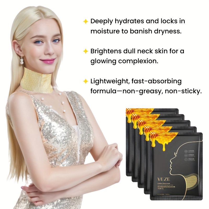 5pcs golden honeycomb firming moisturizing neck mask - Temu Oman
