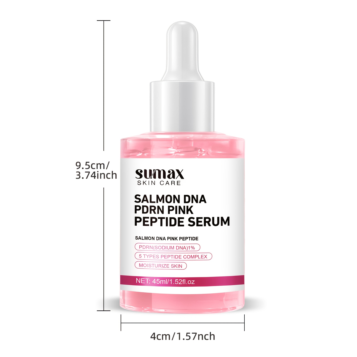 SUMAX Salmon Pink Peptide Skin Essence Is a Moisturizing Facial Essence with Salmon Oil And Various Peptide Molecules, Designed Specifically for Dry Skin During The Autumn And Winter Seasons, with a Volume of 1.52 Fl. Oz