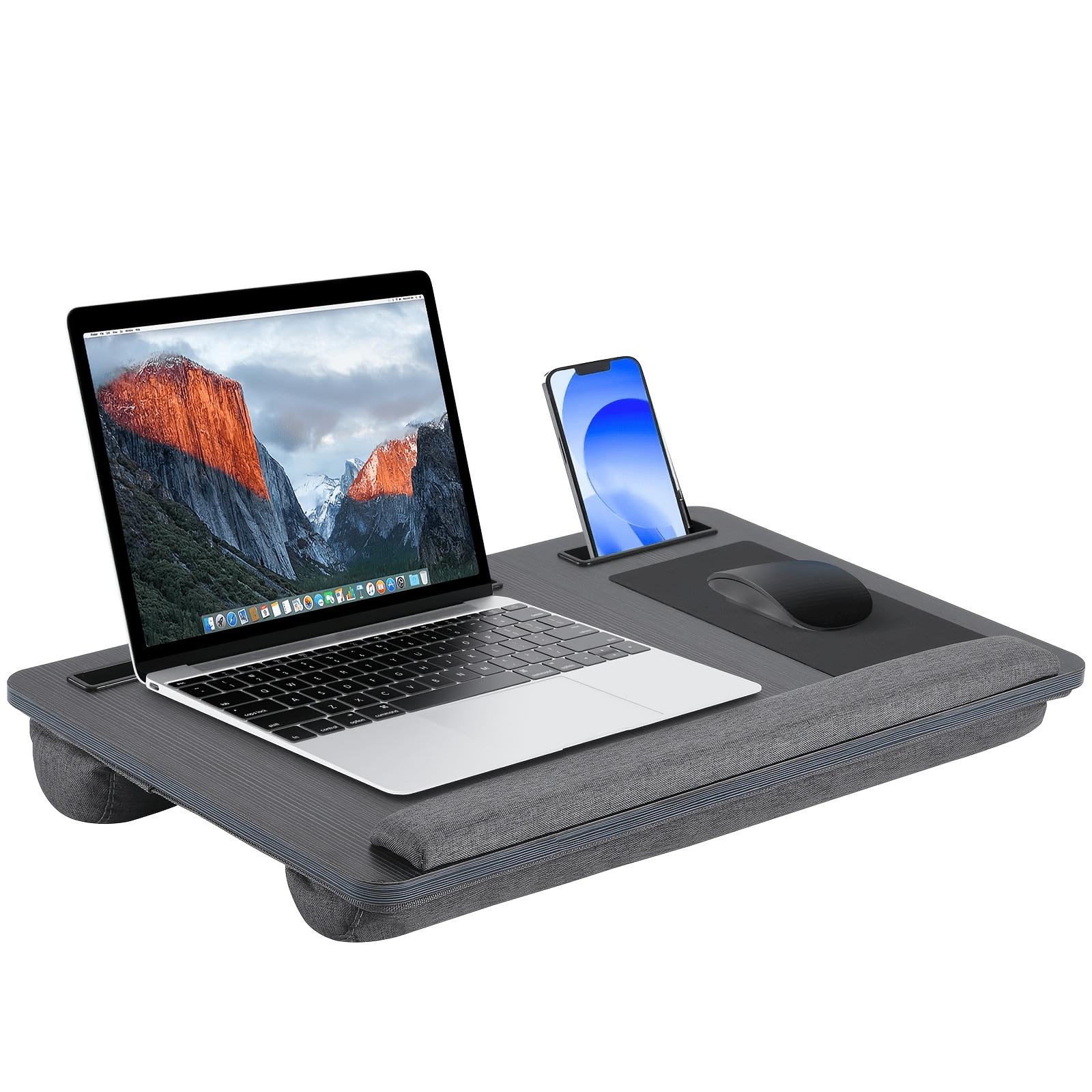 TEMU Bountifull Laptop Lap Desk, In Multiple Colors, Features A Built-in Mouse Pad, Wrist Rest, And Phone Stand, Ideal For Home Office Use. With A