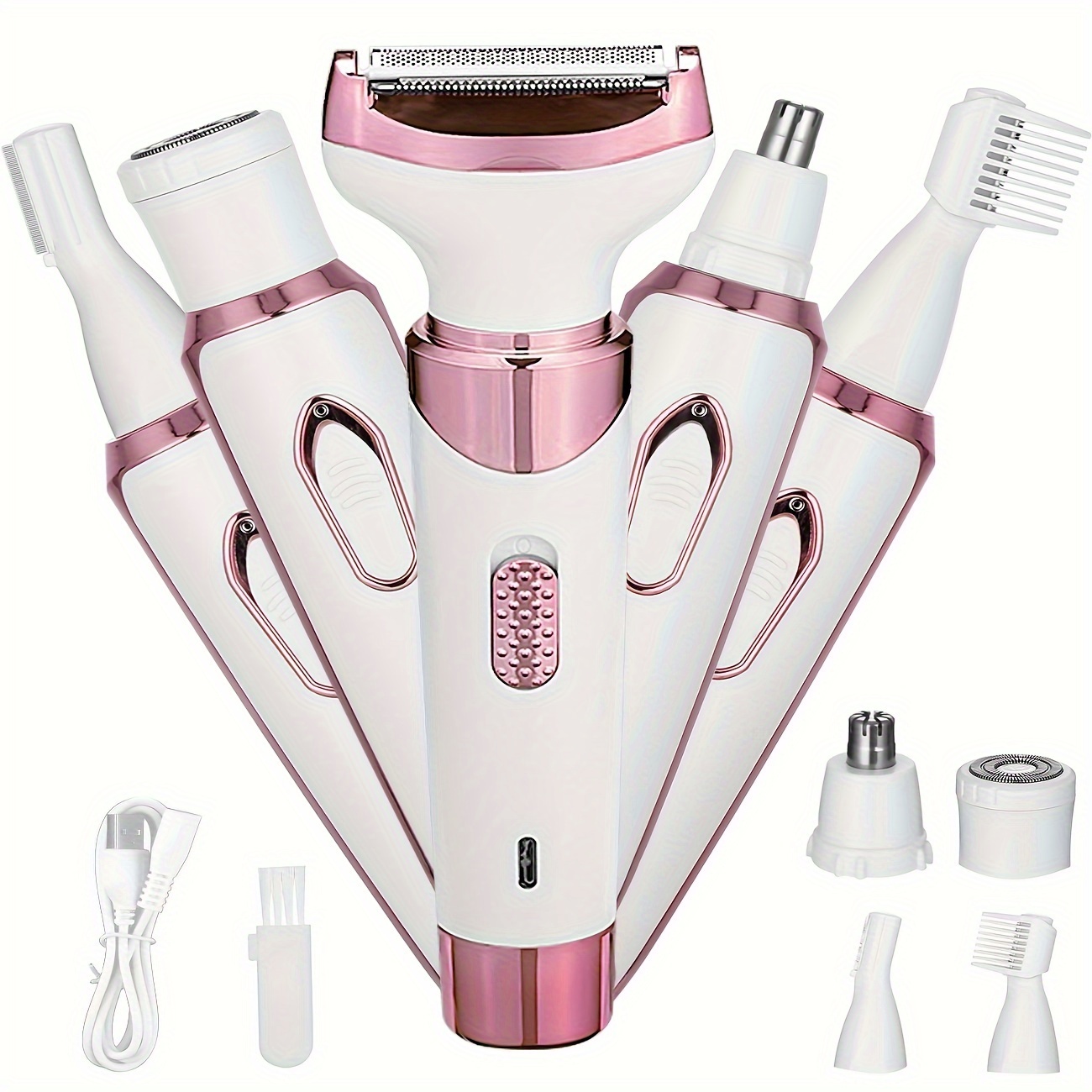 

4 In 1 Women Shaver Female Shaver Usb Rechargeable Electric Eyebrow And Nose Hair Trimmer