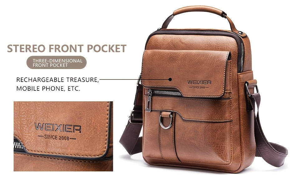 2025 new mens genuine leather crossbody bag shoulder bag vintage handbag business bag   in   Product details 13