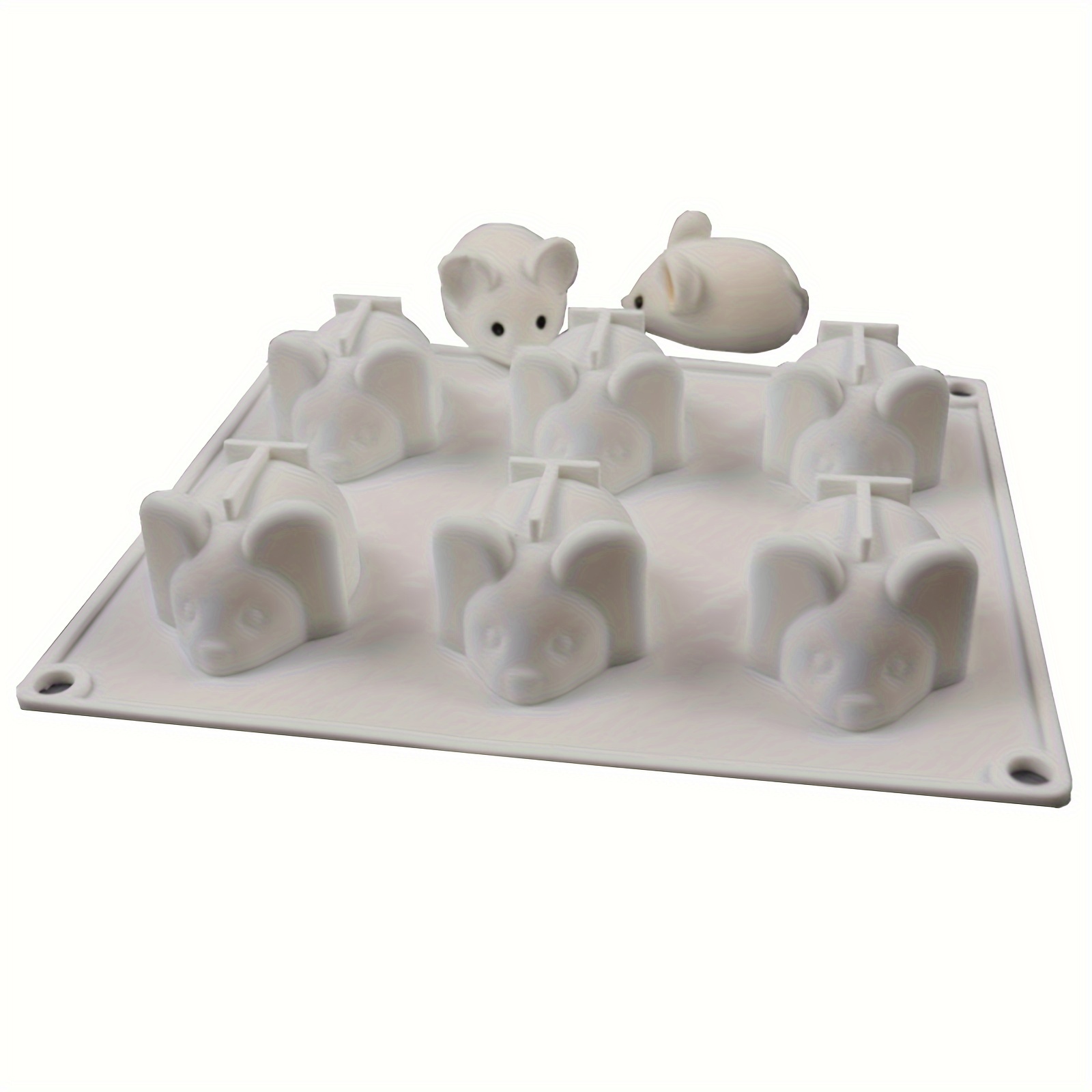Molde De Silicona Para Llavero Con Forma De Cabeza De Ratón, Con Agujero, Chupitos De Jalea De Pudín, Cupcake, Decoración De Pasteles, Postres, Helado De Cristal, Caramelo, Fondant, Pasta De Goma