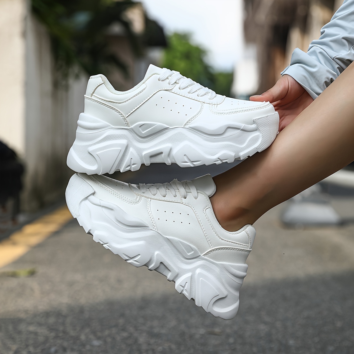 Sneakers Leichte Weisse Sommerschuhe Shoes Elegante Weisse Sneaker