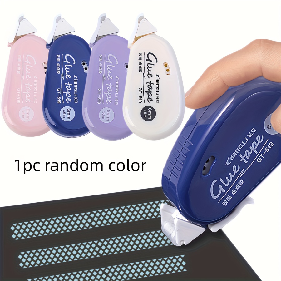 1pc Random Color/4pcs Double-sided Adhesive Tape, Diy , Collage Photo Album, School Stationery, Roller Tape