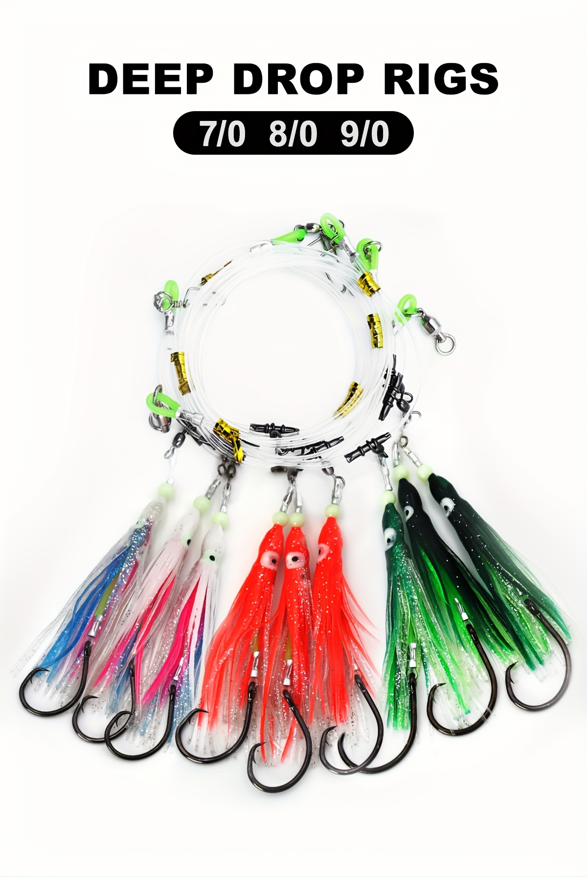 glow in dark simulated octopus rig 7 0 8 0 9 0 j hooks sea - Temu