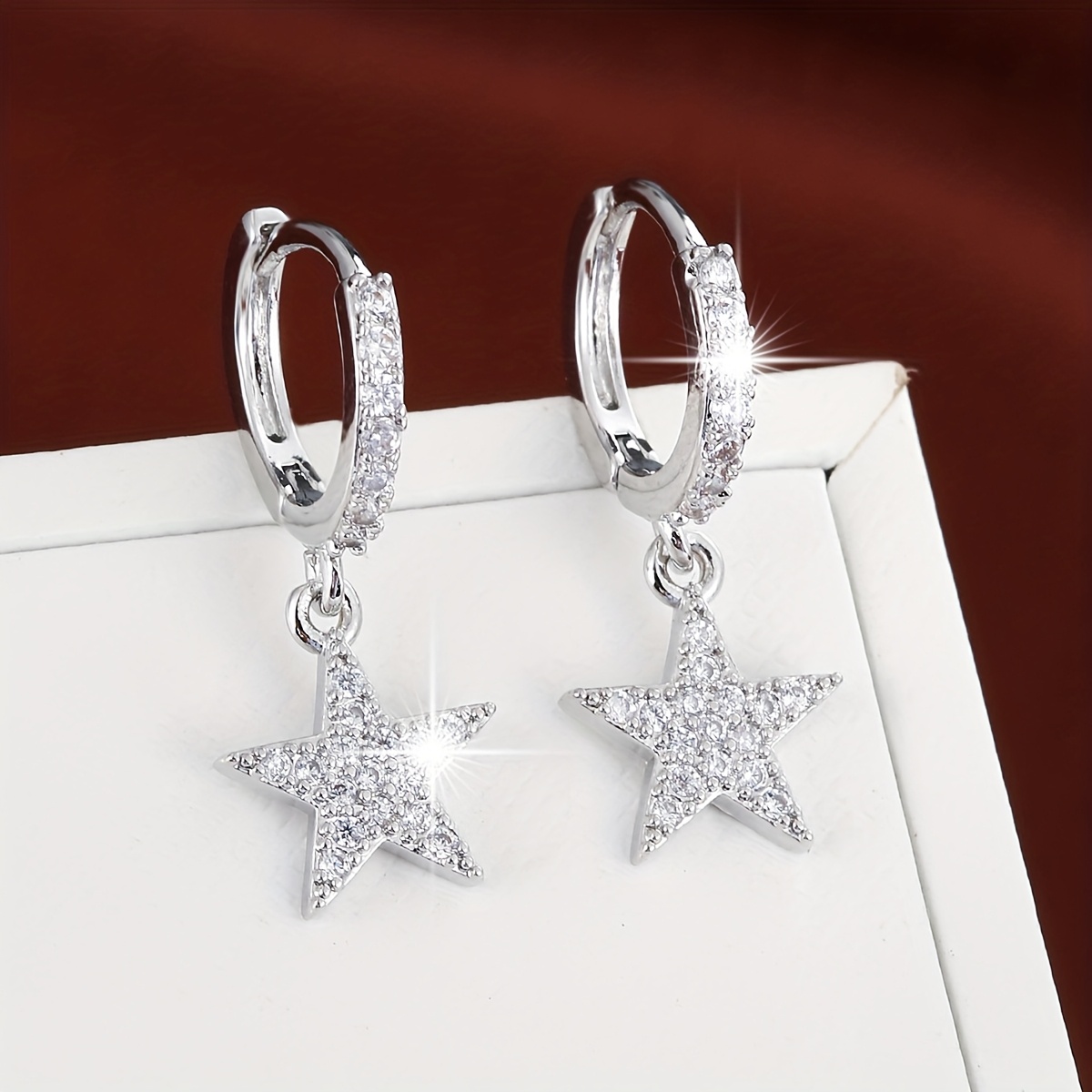 Image of 1 Pair Of Exquisite, Compact, Fashionable, Cute, And Versatile Five-pointed Star Ear Studs For, Suitable For Daily Earring Wear