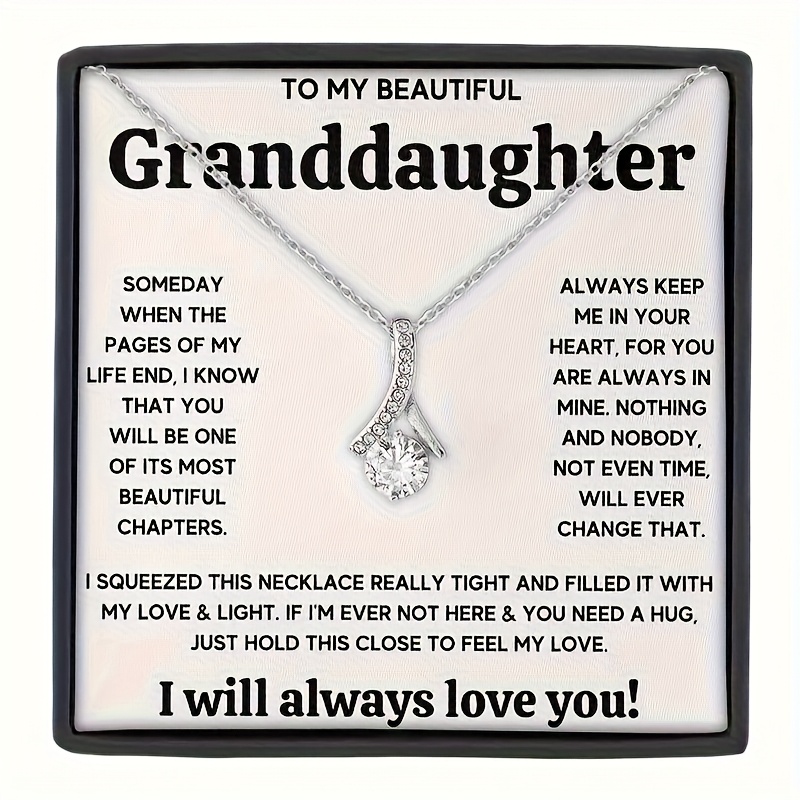 TEMU Water Drop Synthetic Zirconia Pendant Necklace - Exquisite Delicate Design, Sparkling Pendant, And Card Included - Ideal Christmas, Birthday,