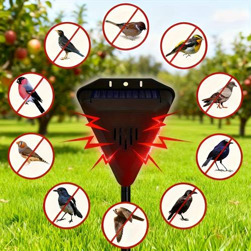 item picture 1pc solar repellent device built in 13 sounds animals repeller for outdoor yard keep bird and away solar powered bird deterrent solar animal repeller technology tool ip55