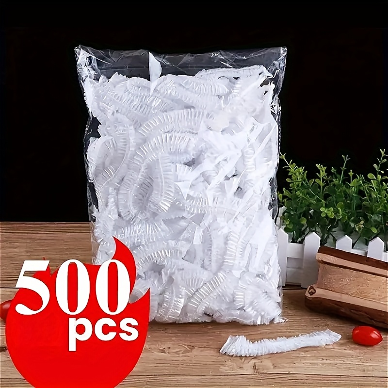 500pcs Reusable Elastic Food Preservation Covers - Transparent Stretchable Plastic Bowl Lids, Suitable For Kitchen And Restaurant Use